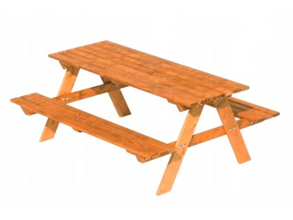 Detské ihrisko -  Drevený záhradný stôl s LAVICAMI pre deti 120_0