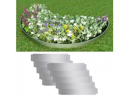 Obrubník palisáda -  vidaXL Trávniková hrana 10 ks oceľ_0