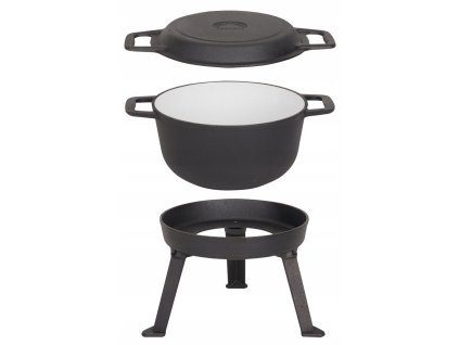 Kotlík na guláš - Kociołek Cast Iron Pot Maďarský stíhač 5L 3in1_1