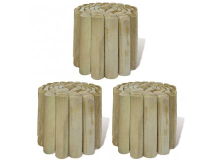 Obrubník palisáda -  Lemovanie trávnika, 3 ks, drevo, 250 x 20 cm_0