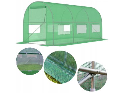 Fóliovník -  FÓLOVÝ TUNEL 9m2 ZELENÝ 450x200x200 UV-4 FÓLIA_0