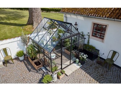 Skleník - acm QUBE ALUMINIUM SKLENENÝ BEZ PRAHU 6,8 m2 ČIERNY_0