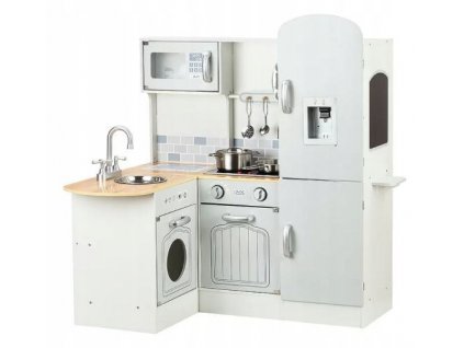 Detská kuchynka - Mega rohová drevená kuchynská linka so svetelnými efektmi_0