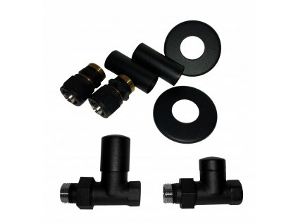 Varioterm Swing čierne priame radiátorové ventily AiO_0