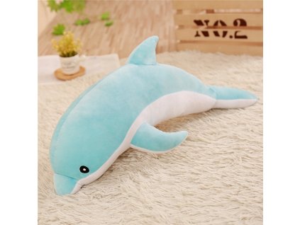 Plyšová hračka maskot delfín Veľký vankúš 120 cm nebeský_0