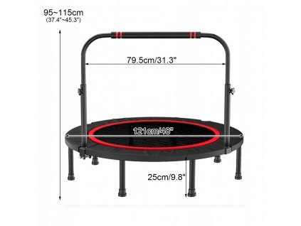 FITNESS TRAMPOLÍNA S RÚČKOU 121cm_0