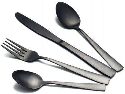 Príbor, sady Príborov 16 položky ČIERNY MATNÝ_0