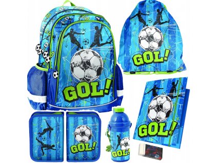 Školská taška - batoh, set, zostava - Futbalový školský batoh pre chlapca set 5in1_0