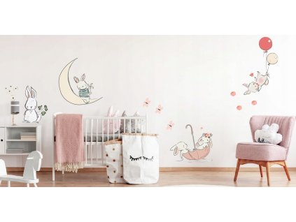 Samolepky na stenu pre deti zvieratka balón_0