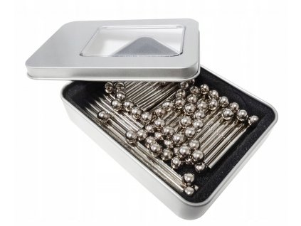 MAGNETICKÉ PODLOŽKY 8mm STRIEBORNÉ GULIČKY 126 prvkov_3