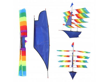 3D obrovský dúhový plachetnica, lietajúci šarkan_0