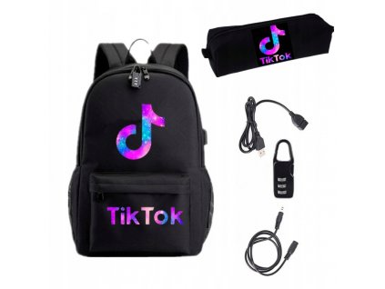 Školská taška, batoh - TIK TOK Dámske školské batoh pre školu + ceruzkový prípad_0