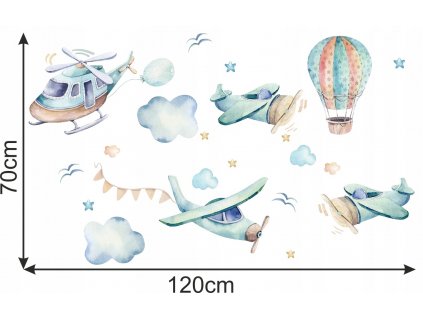 Samolepky na stenu pre detské lietadlá D119 100cm_0