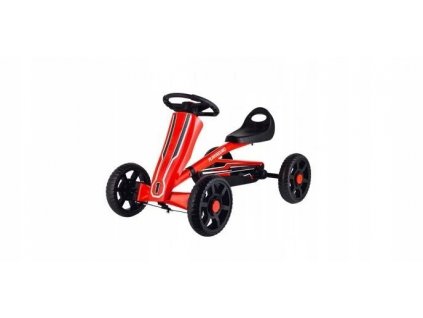 Kára na pedále - GOKART pre deti s volantom ihriska červená_0