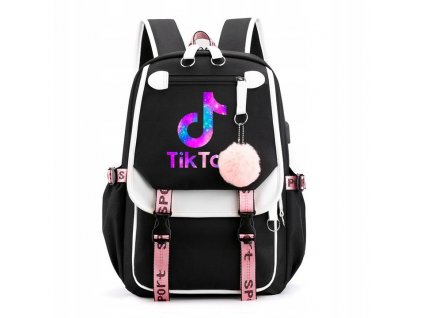 Školská taška, batoh - ŠKOLSKÝ BACKPACK TIK TOK GALAXY ČIERNE VEĽKÉ A4 USB_0