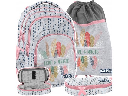 PLECAK BEUNIQ MLODZIEZOWY LOVE MAGIC SZARY