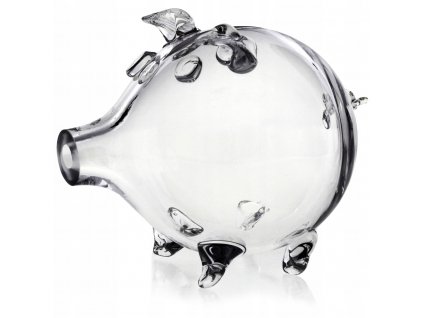 Pokladničky - JASNÉ, veľké presklené OŠÍPANÝCH prasiatko v DARČEKOVEJ_0