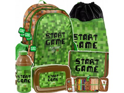 Školská taška, batoh - Školský batoh pre priateľa Pixele Start Game_0