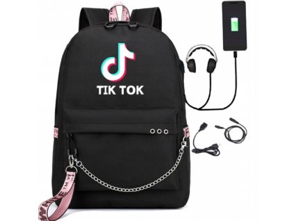 Školská taška, batoh - BACKPACK TIC TOK FARBY Vzorky Veľké A4 USB_0