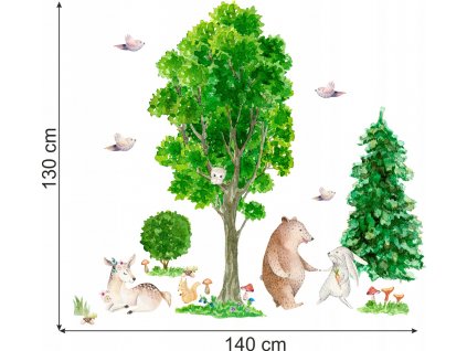 Samolepky na stenu pre deti Lesné stromy D177 150cm_0