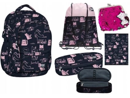 Školská taška - batoh, set, zostava - Sada batohu Školská ceruzka Puzdro Stravidlo XD zadarmo_2