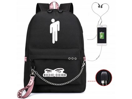 Školská taška, batoh - Školský batoh pre školu Billie Elish A4 USB Hit_0