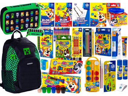 WYPRAWKA SZKOLNA PLECAK ZESTAW dla fana minecraft