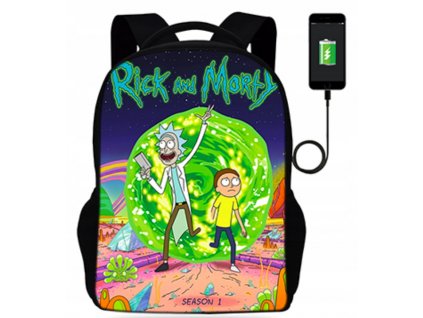 Školská taška, batoh - Mochilas Rick a Morty Batchpack s USB portom_0