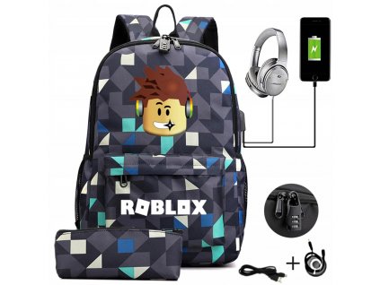 Školská taška, batoh - Veľký školský batoh USB ROBLOX YOUTHUNDEY CUSTE_0