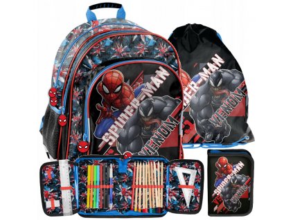 Školská taška - batoh, set, zostava - Paso Spiderman School Batchpack - nastaví 3 prvky_0