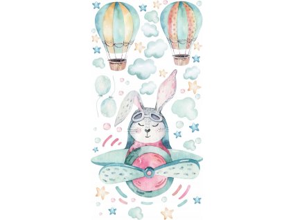 NÁLEPKY NA STENU PRE DETSKÉ LETADLOVÉ BALÓNY CLOUDY_0