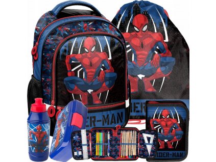 Školská taška - batoh, set, zostava - Spiderman School Bathpack for Boyfriend Set 5W1_0