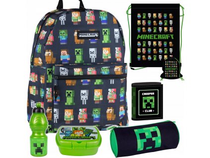 Školská taška - batoh, set, zostava - MINECRAFT BACKPACK SET CUSTE CASE WALLFELL_1