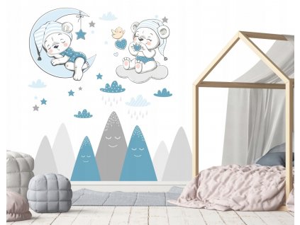 Samolepky na stenu pre deti medvedíky mračná hory_0