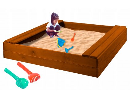 Detské pieskovisko - PÍSNIČKA S DETSKÝMI LAVICAMI 150X150 ZADARMO_0