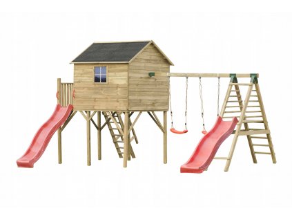 Detský domček, detský stan - Jerzyk MAX House s dvoma hojdačkami a vysúvacou plošinou_0