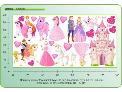 NÁLEPKY NA STENY Princezná sada 2 140x70 cm_0
