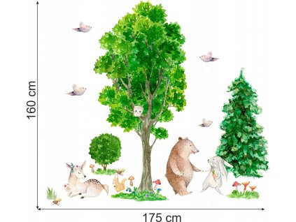 Samolepky na stenu pre deti Lesné stromy D177 200cm_0