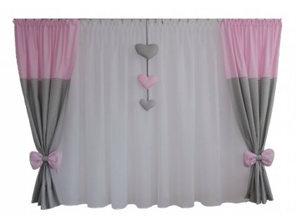 Nastaviť OPONY DIEŤA záclony bavlna srdce_0