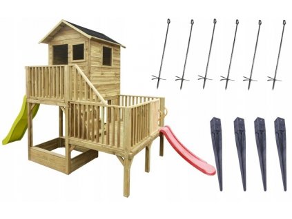Detský domček, detský stan - Detský dom Hubert + DVE šmýkačky + kotvy! 4iQ_0