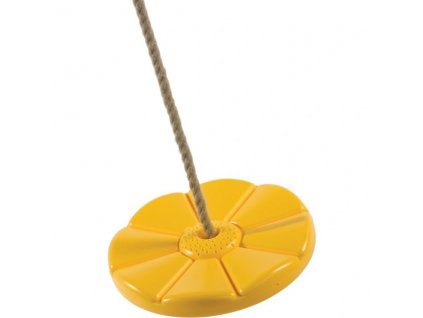 Hojdačka pre deti - Pohodlná guľatá žltá kvetinová disková hojdačka_0
