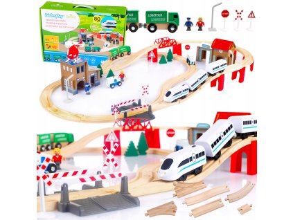 KINDERPLAY WOODEN ŽELEZNIČNÁ BATÉRIA VLAKOM_0