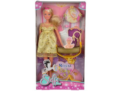 LALKA STEFFI W CIAZY ROYAL BABY BOBAS LOZECZKO Material Plastik Tkanina