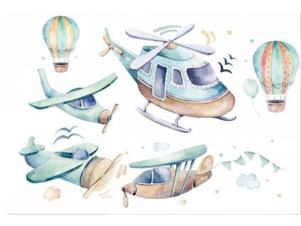 LIETADLO CLOUDY NÁLEPKY NA STENU PRE DETI WOW_0