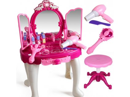 RUŽOVÁ TOALETNÝ stolík PRE DIEVČATÁ \ čarovná PALIČKA DIAĽKOVÉ MP3_0