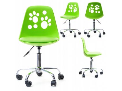 NASTAVITEĽNÁ OTOČNÁ STOLIČKA PRE PLOCHE NOHY ZELENÁ_0