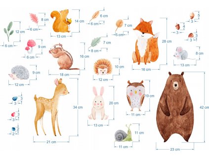 NÁLEPKY ZVIERAT LESNÁ SADA detská izba S_0