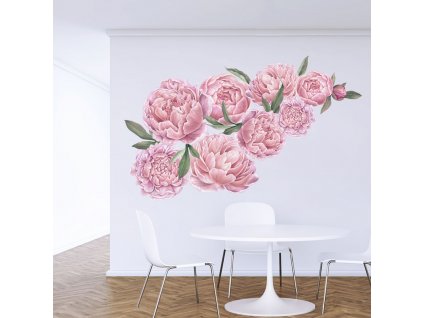 Samolepka na stenu PEONIES kvety !!! XXXL_0