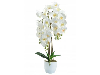 Umelá orchidea orchid kvet, hustá biela 70 cm_0