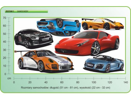 NÁLEPKY NA STENY Autá Sada 1 140x70 cm_0